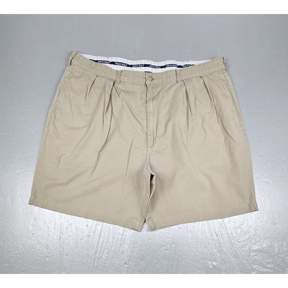 Vintage Polo Golf Ralph Lauren Short Mens 42 Pleated Fairway Khaki Chino Shield